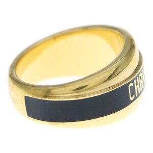 Christian Dior CD Line Logo Ring Gold Black